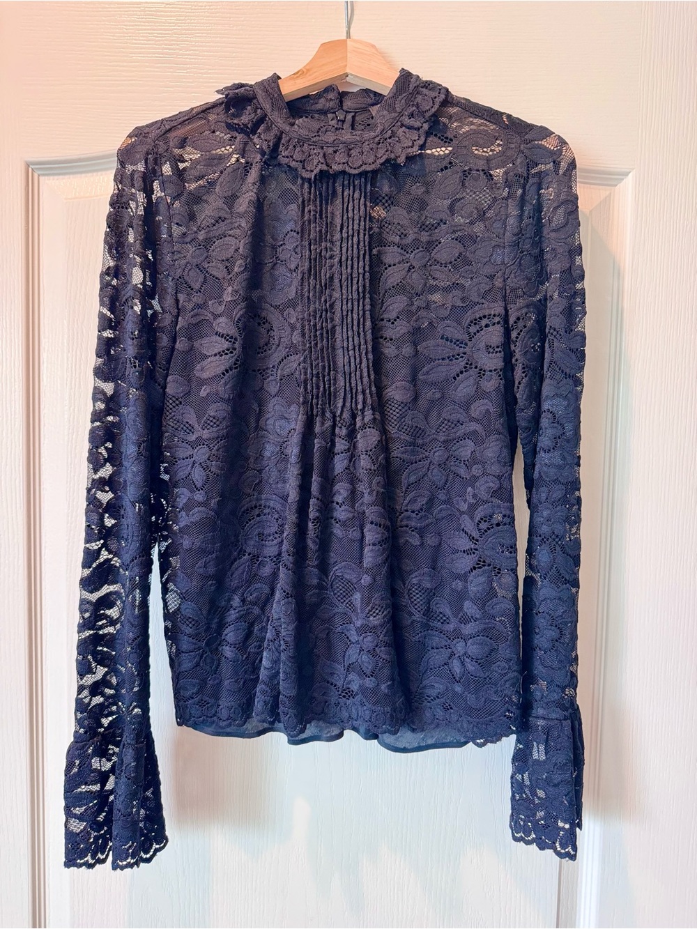 J. Crew black lace long sleeve top w/ cami - size 10